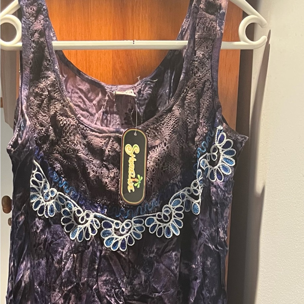 Shoreline Purple and Blue Midi Dress